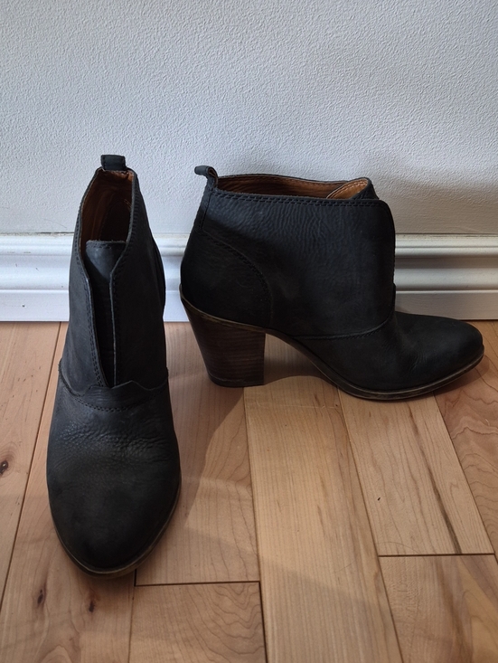 Lucky Brand Shoes - Lucky Brand Women's Size 9.5 Black Leather Ankle Booties with Stacked Heel